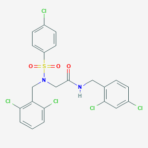 molecular formula C22H17Cl5N2O3S B297242 2-[[(4-chlorophenyl)sulfonyl](2,6-dichlorobenzyl)amino]-N-(2,4-dichlorobenzyl)acetamide 