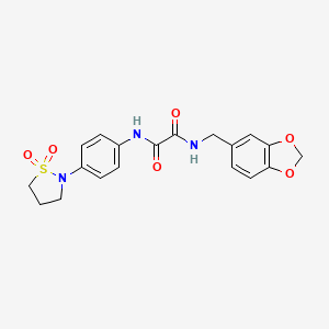 N1-(benzo[d][1,3]dioxol-5-ylmethyl)-N2-(4-(1,1-dioxidoisothiazolidin-2-yl)phenyl)oxalamide