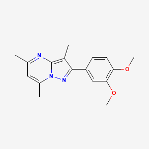 molecular formula C17H19N3O2 B2972429 2-(3,4-Dimethoxyphenyl)-3,5,7-trimethylpyrazolo[1,5-a]pyrimidine CAS No. 924828-62-6