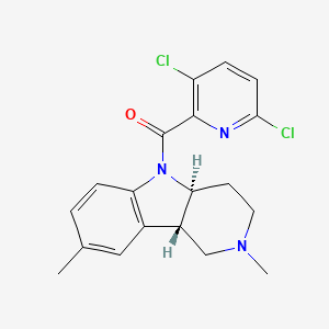 2-[(4aS,9bS)-2,8-dimethyl-1H,2H,3H,4H,4aH,5H,9bH-pyrido[4,3-b]indole-5-carbonyl]-3,6-dichloropyridine