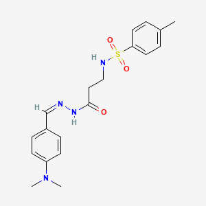 molecular formula C19H24N4O3S B2972433 (Z)-N-(3-(2-(4-(dimethylamino)benzylidene)hydrazinyl)-3-oxopropyl)-4-methylbenzenesulfonamide CAS No. 941912-52-3