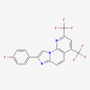 molecular formula C18H8F7N3 B2972436 8-(4-Fluorophenyl)-2,4-bis(trifluoromethyl)imidazo[1,2-a][1,8]naphthyridine CAS No. 691868-91-4