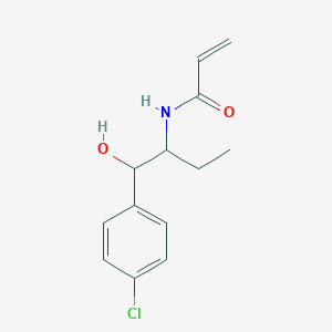 molecular formula C13H16ClNO2 B2972437 N-[1-(4-Chlorophenyl)-1-hydroxybutan-2-yl]prop-2-enamide CAS No. 2411301-93-2
