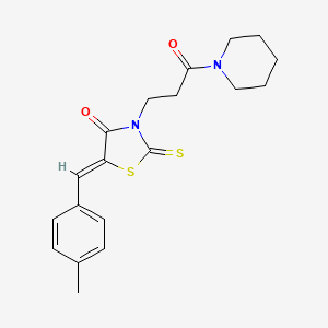 (Z)-5-(4-methylbenzylidene)-3-(3-oxo-3-(piperidin-1-yl)propyl)-2-thioxothiazolidin-4-one
