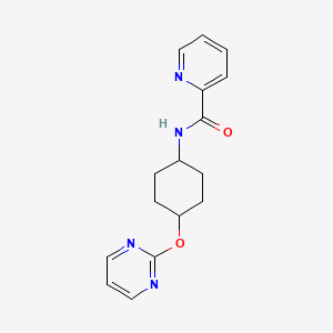 molecular formula C16H18N4O2 B2972452 N-((1r,4r)-4-(pyrimidin-2-yloxy)cyclohexyl)picolinamide CAS No. 2034247-84-0