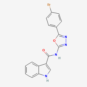 molecular formula C17H11BrN4O2 B2972454 N-(5-(4-bromophenyl)-1,3,4-oxadiazol-2-yl)-1H-indole-3-carboxamide CAS No. 1208677-13-7