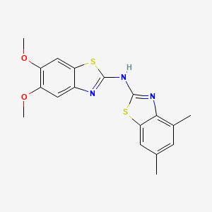 molecular formula C18H17N3O2S2 B2972456 N-(5,6-dimethoxybenzo[d]thiazol-2-yl)-4,6-dimethylbenzo[d]thiazol-2-amine CAS No. 890941-18-1