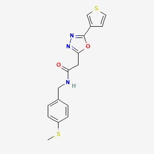 N-{[4-(methylsulfanyl)phenyl]methyl}-2-[5-(thiophen-3-yl)-1,3,4-oxadiazol-2-yl]acetamide