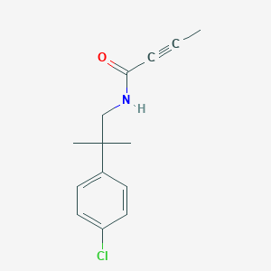 molecular formula C14H16ClNO B2972467 N-[2-(4-Chlorophenyl)-2-methylpropyl]but-2-ynamide CAS No. 2411273-74-8