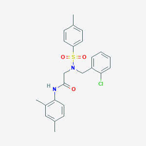 molecular formula C24H25ClN2O3S B297247 2-{(2-chlorobenzyl)[(4-methylphenyl)sulfonyl]amino}-N-(2,4-dimethylphenyl)acetamide 