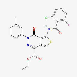 Ethyl 5-(2-chloro-6-fluorobenzamido)-4-oxo-3-(m-tolyl)-3,4-dihydrothieno[3,4-d]pyridazine-1-carboxylate