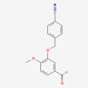molecular formula C16H13NO3 B2972482 4-(5-Formyl-2-methoxyphenoxymethyl)benzonitrile CAS No. 1016691-02-3