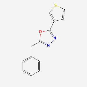 molecular formula C13H10N2OS B2972485 2-Benzyl-5-(thiophen-3-yl)-1,3,4-oxadiazole CAS No. 1081136-91-5