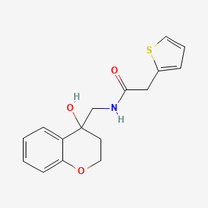 molecular formula C16H17NO3S B2972493 N-((4-hydroxychroman-4-yl)methyl)-2-(thiophen-2-yl)acetamide CAS No. 1396784-77-2