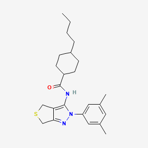 4-butyl-N-(2-(3,5-dimethylphenyl)-4,6-dihydro-2H-thieno[3,4-c]pyrazol-3-yl)cyclohexanecarboxamide