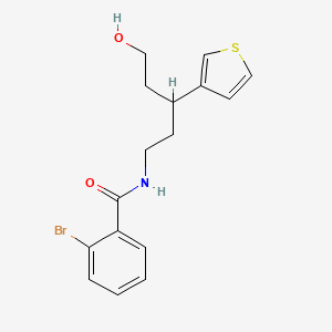 molecular formula C16H18BrNO2S B2972497 2-bromo-N-(5-hydroxy-3-(thiophen-3-yl)pentyl)benzamide CAS No. 2034540-86-6