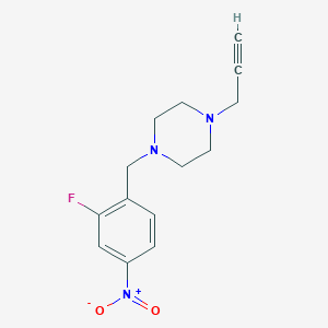1-[(2-Fluoro-4-nitrophenyl)methyl]-4-prop-2-ynylpiperazine