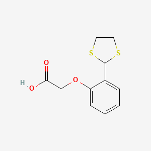 molecular formula C11H12O3S2 B2972505 2-[2-(1,3-dithiolan-2-yl)phenoxy]acetic Acid CAS No. 885524-23-2