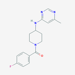 molecular formula C17H19FN4O B2972506 (4-Fluorophenyl)-[4-[(6-methylpyrimidin-4-yl)amino]piperidin-1-yl]methanone CAS No. 2415585-29-2