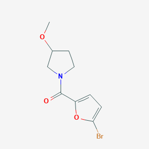 molecular formula C10H12BrNO3 B2972509 1-(5-溴呋喃-2-羰基)-3-甲氧基吡咯烷 CAS No. 1880161-97-6