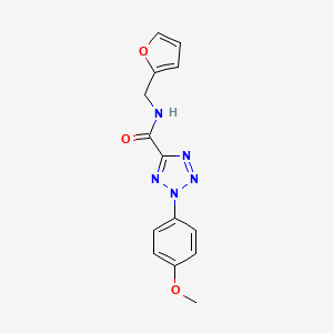 molecular formula C14H13N5O3 B2972517 N-(呋喃-2-基甲基)-2-(4-甲氧基苯基)-2H-四唑-5-甲酰胺 CAS No. 1396850-58-0