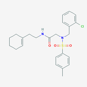 molecular formula C24H29ClN2O3S B297252 2-{(2-chlorobenzyl)[(4-methylphenyl)sulfonyl]amino}-N-(2-cyclohex-1-en-1-ylethyl)acetamide 