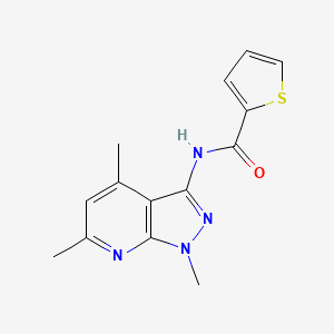 molecular formula C14H14N4OS B2972527 N-(1,4,6-trimethyl-1H-pyrazolo[3,4-b]pyridin-3-yl)-2-thiophenecarboxamide CAS No. 866131-61-5