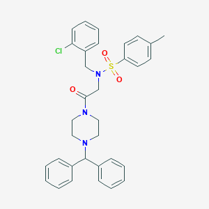 molecular formula C33H34ClN3O3S B297253 N-[2-(4-benzhydryl-1-piperazinyl)-2-oxoethyl]-N-(2-chlorobenzyl)-4-methylbenzenesulfonamide 