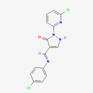 4-[(4-chloroanilino)methylene]-2-(6-chloro-2-pyridinyl)-2,4-dihydro-3H-pyrazol-3-one
