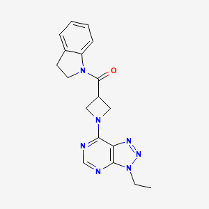 (1-(3-ethyl-3H-[1,2,3]triazolo[4,5-d]pyrimidin-7-yl)azetidin-3-yl)(indolin-1-yl)methanone
