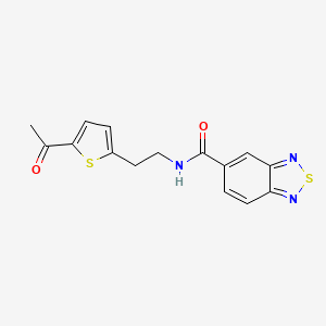 molecular formula C15H13N3O2S2 B2972541 N-(2-(5-acetylthiophen-2-yl)ethyl)benzo[c][1,2,5]thiadiazole-5-carboxamide CAS No. 2034570-15-3