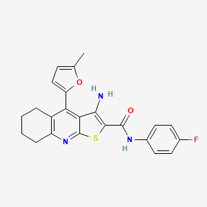 3-amino-N-(4-fluorophenyl)-4-(5-methylfuran-2-yl)-5,6,7,8-tetrahydrothieno[2,3-b]quinoline-2-carboxamide