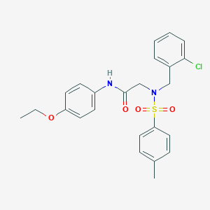 molecular formula C24H25ClN2O4S B297255 2-{(2-chlorobenzyl)[(4-methylphenyl)sulfonyl]amino}-N-(4-ethoxyphenyl)acetamide 