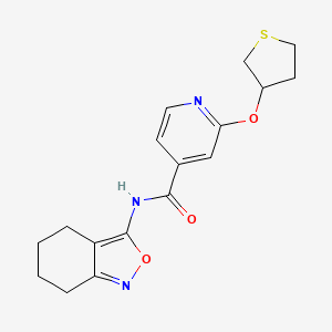 molecular formula C17H19N3O3S B2972550 N-(4,5,6,7-tetrahydrobenzo[c]isoxazol-3-yl)-2-((tetrahydrothiophen-3-yl)oxy)isonicotinamide CAS No. 2034360-34-2