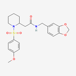 N-(benzo[d][1,3]dioxol-5-ylmethyl)-2-(1-((4-methoxyphenyl)sulfonyl)piperidin-2-yl)acetamide