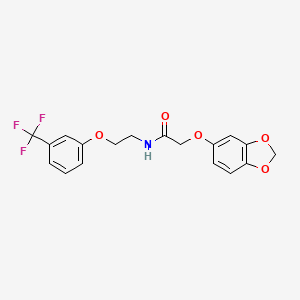2-(benzo[d][1,3]dioxol-5-yloxy)-N-(2-(3-(trifluoromethyl)phenoxy)ethyl)acetamide