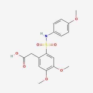 2-[4,5-Dimethoxy-2-[(4-methoxyphenyl)sulfamoyl]phenyl]acetic acid