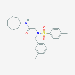 molecular formula C24H32N2O3S B297257 N-cycloheptyl-2-{(3-methylbenzyl)[(4-methylphenyl)sulfonyl]amino}acetamide 