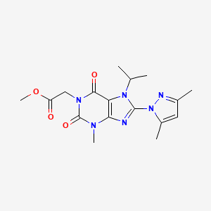 methyl 2-(8-(3,5-dimethyl-1H-pyrazol-1-yl)-7-isopropyl-3-methyl-2,6-dioxo-2,3,6,7-tetrahydro-1H-purin-1-yl)acetate