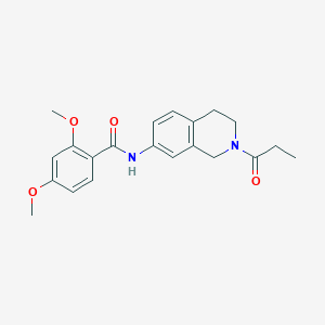 molecular formula C21H24N2O4 B2972583 2,4-dimethoxy-N-(2-propionyl-1,2,3,4-tetrahydroisoquinolin-7-yl)benzamide CAS No. 955662-67-6