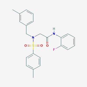 molecular formula C23H23FN2O3S B297259 N-(2-fluorophenyl)-2-{(3-methylbenzyl)[(4-methylphenyl)sulfonyl]amino}acetamide 