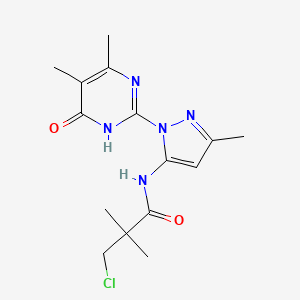 3-chloro-N-(1-(4,5-dimethyl-6-oxo-1,6-dihydropyrimidin-2-yl)-3-methyl-1H-pyrazol-5-yl)-2,2-dimethylpropanamide