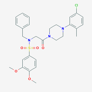 molecular formula C28H32ClN3O5S B297261 N-benzyl-N-[2-[4-(5-chloro-2-methylphenyl)piperazin-1-yl]-2-oxoethyl]-3,4-dimethoxybenzenesulfonamide 