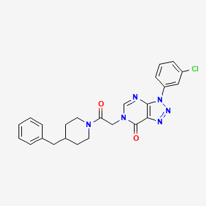 molecular formula C24H23ClN6O2 B2972610 6-(2-(4-benzylpiperidin-1-yl)-2-oxoethyl)-3-(3-chlorophenyl)-3H-[1,2,3]triazolo[4,5-d]pyrimidin-7(6H)-one CAS No. 863019-65-2