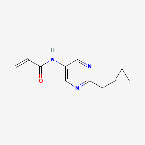 molecular formula C11H13N3O B2972612 N-[2-(Cyclopropylmethyl)pyrimidin-5-yl]prop-2-enamide CAS No. 2305315-54-0