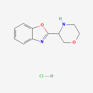 molecular formula C11H13ClN2O2 B2972614 2-Morpholin-3-yl-1,3-benzoxazole;hydrochloride CAS No. 2253630-68-9