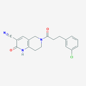 6-(3-(3-Chlorophenyl)propanoyl)-2-oxo-1,2,5,6,7,8-hexahydro-1,6-naphthyridine-3-carbonitrile