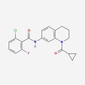 2-chloro-N-[1-(cyclopropanecarbonyl)-3,4-dihydro-2H-quinolin-7-yl]-6-fluorobenzamide