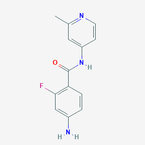 molecular formula C13H12FN3O B2972626 4-amino-2-fluoro-N-(2-methylpyridin-4-yl)benzamide CAS No. 1539976-50-5