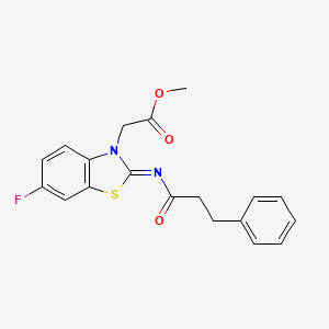 (Z)-methyl 2-(6-fluoro-2-((3-phenylpropanoyl)imino)benzo[d]thiazol-3(2H)-yl)acetate